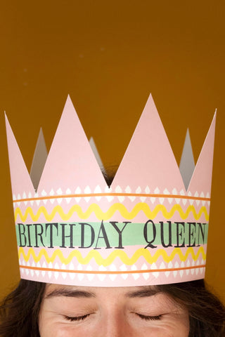 Birthday Queen Party Hat Card