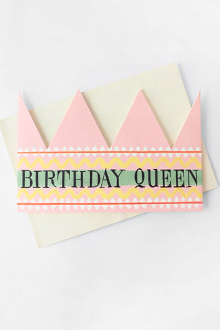 Birthday Queen Party Hat Card