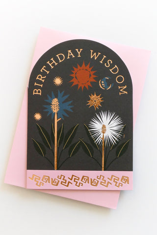Birthday Wisdom Black Greeting Card