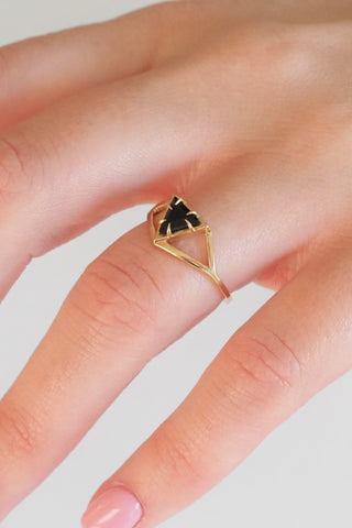 Black Onyx Veela Ring