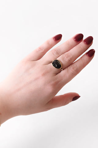 Black Onyx + Diamond Ring