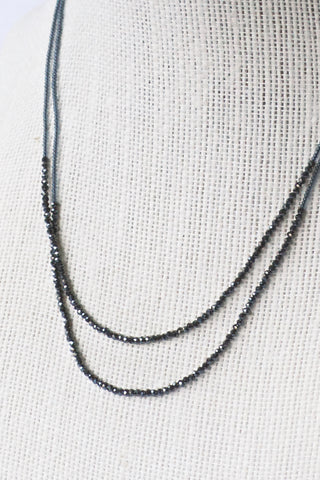 Black Spinel Double Necklace