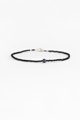 Black Spinel + Black Pearl Bracelet