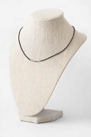 Black Spinel + Diamond Cubes Necklace