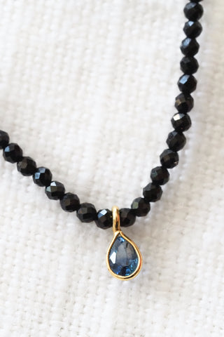 Black Spinel + Sapphire Necklace