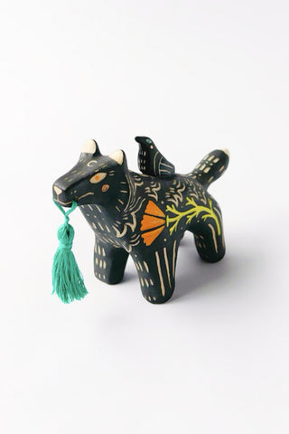 Black Wolf and Raven Totem