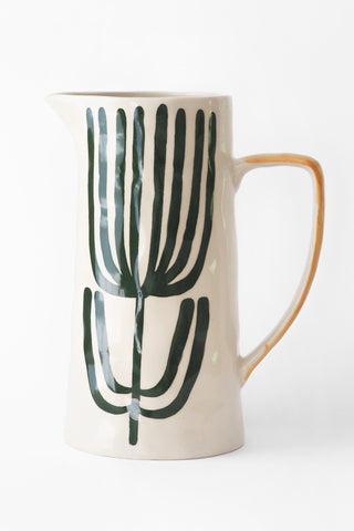 Bloom Hand-Painted Stoneware Pitcher