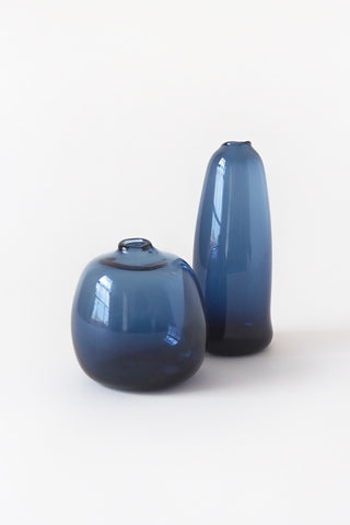 Blown Glass Bud Vase, Midnight