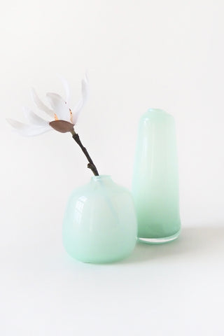 Blown Glass Bud Vase, Mint (Opaque)