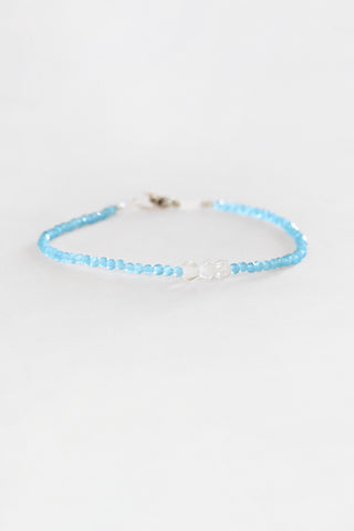 Blue Chalcedony + 3 Herkimers Bracelet