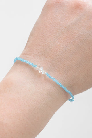 Blue Chalcedony + 3 Herkimers Bracelet