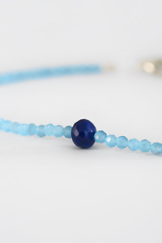 Blue Chalcedony + Lapis Bracelet