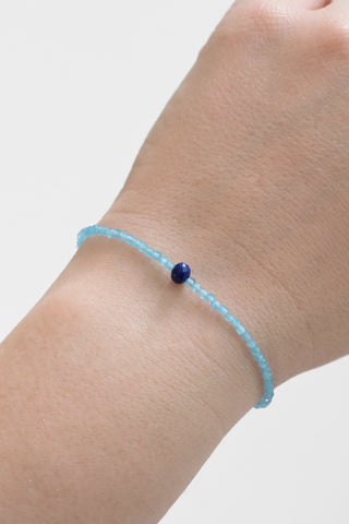 Blue Chalcedony + Lapis Bracelet