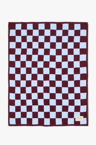 Blue Check Teddy Throw
