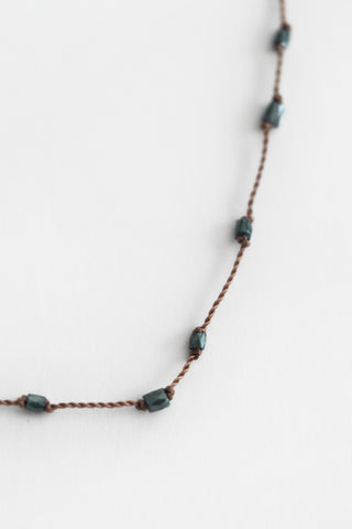 Blue Diamond Cube Necklace