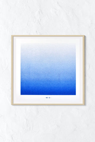 Blue Gradient Risograph Print