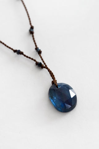 Knotted Kyanite + Pyrite Necklace