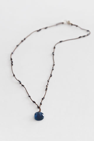 Knotted Kyanite + Pyrite Necklace