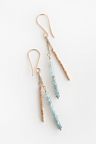 Blue Zircon + Gold Vermeil Stick Earrings