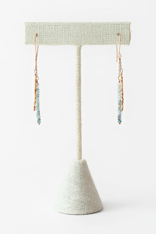 Blue Zircon + Gold Vermeil Stick Earrings