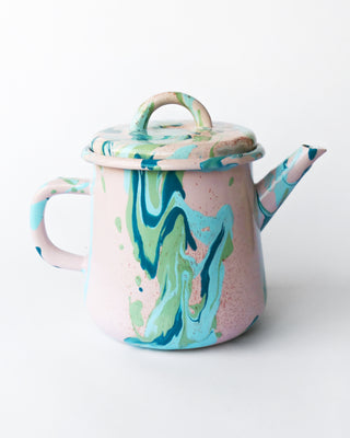 Blush Swirl Enamel Teapot