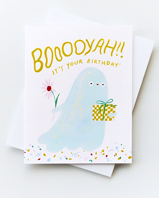 Booyah Ghost Birthday Greeting Card