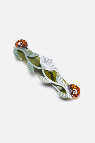 Lotus Flowers and Snails French Barrette