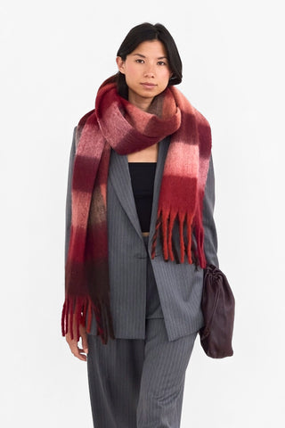 Burgundy Check Reykjavik Scarf