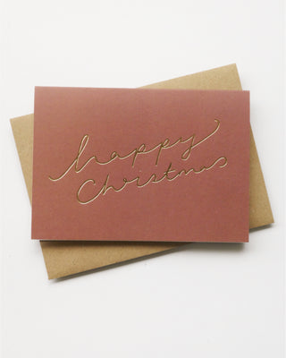 Burgundy Happy Xmas Christmas Greeting Card