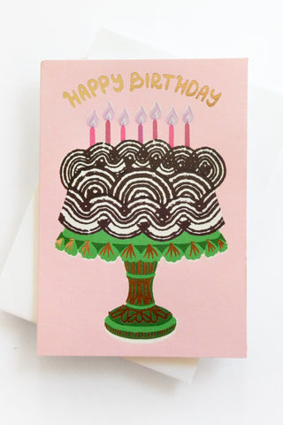 Cake & Candles Happy Birthday Greeting Card