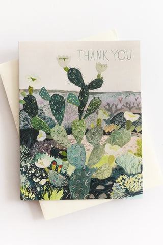 California Cactus Thank You Greeting Card