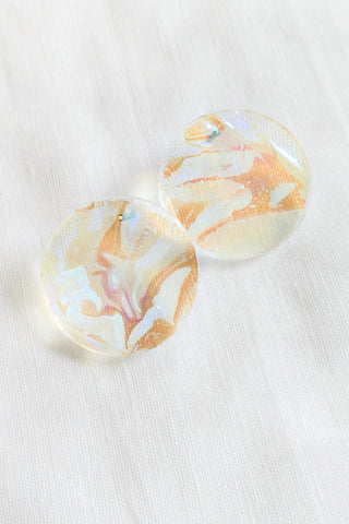 Candy Opal Iridescent Disc Stud Earrings