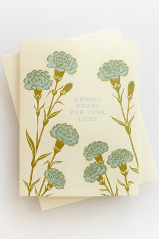 Carnations Sympathy Greeting Card