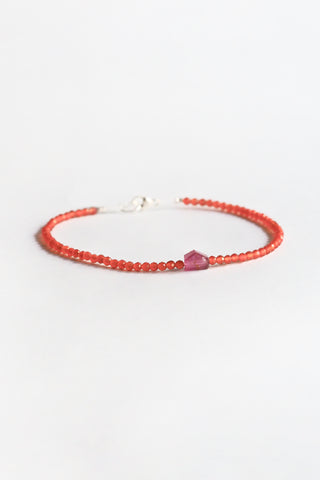 Carnelian + Pink Tourmaline Bracelet