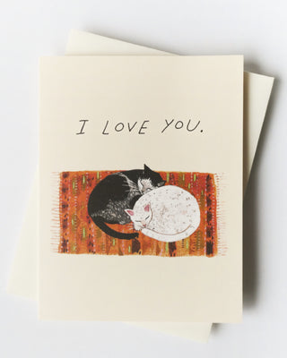 Cat Cuddle Greeting Card