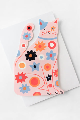 Cat Die Cut Greeting Card