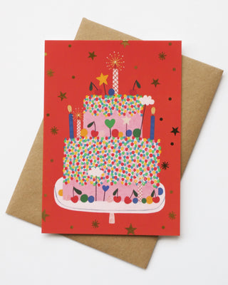 Celebration Cake Gold Foil Greeting Card