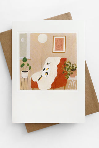 Chair Cat Greeting Card
