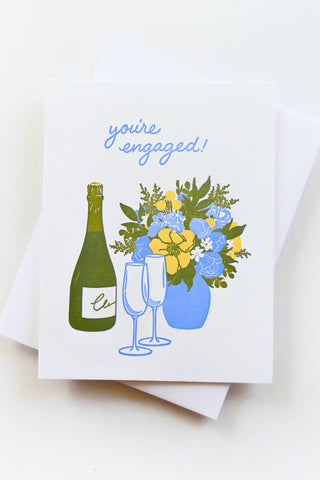 Champagne Toast Engagement Card