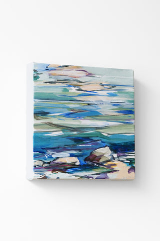 Abstract ocean painting on a white background