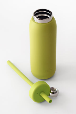 Chartreuse Straw Cap Stainless Steel Bottle