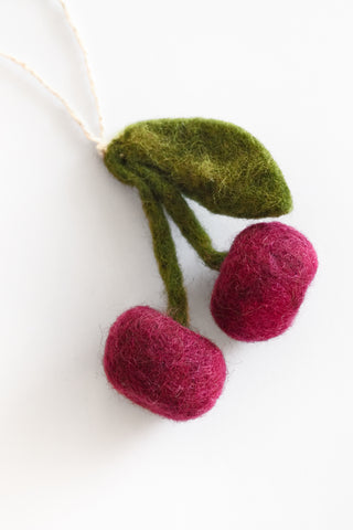 Cherry Felt Ornament