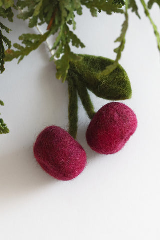 Cherry Felt Ornament