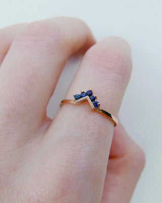 Chevron Blue Sapphire Ring