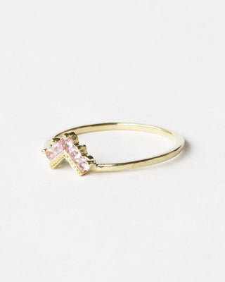 Chevron Pink Sapphire Ring