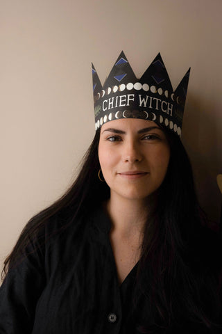Chief Witch Party Hat Card