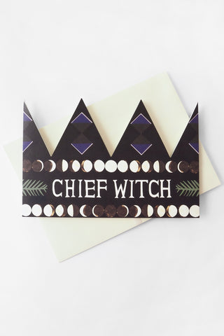 Chief Witch Party Hat Card