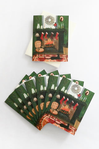 Christmas By the Fireplace Greeting Card Box