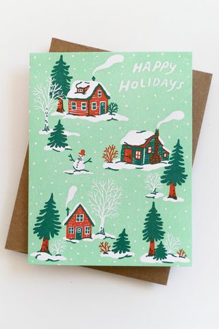 Christmas Cottages Greeting Card