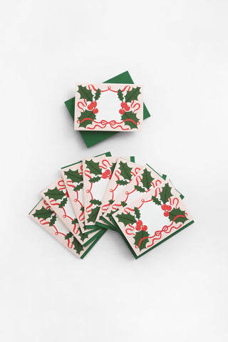 Christmas Holly Mini Boxed Greeting Cards Set